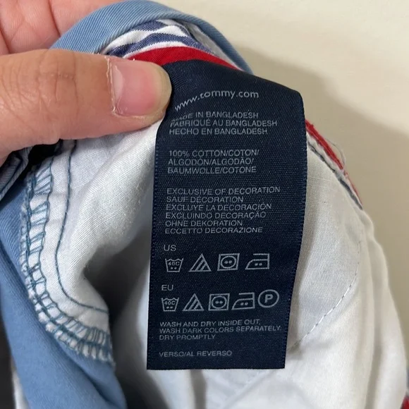 Tommy Hilfiger Blue Grey 9.5" Bermuda Twill Flat Front Chino Shorts Size 36 - Picture 7 of 7